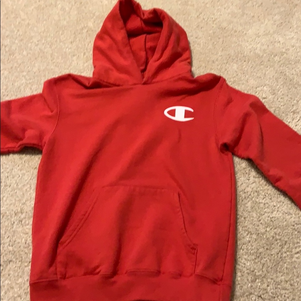 Red champion hoodie